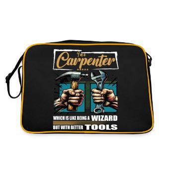 Carpenter Profession Saying Worker - Retro Bag - black/gold - Back