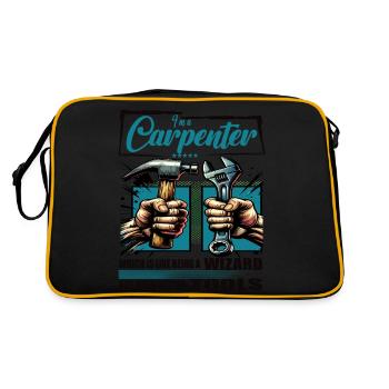 Carpenter Profession Saying Worker - Retro Bag - black/gold - Back