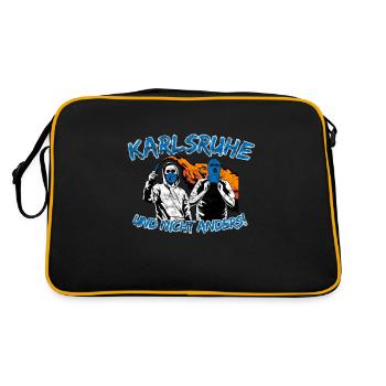 Karlsruhe und nicht anders UPDATE - Retro Tasche - Schwarz/Gold - Hinten