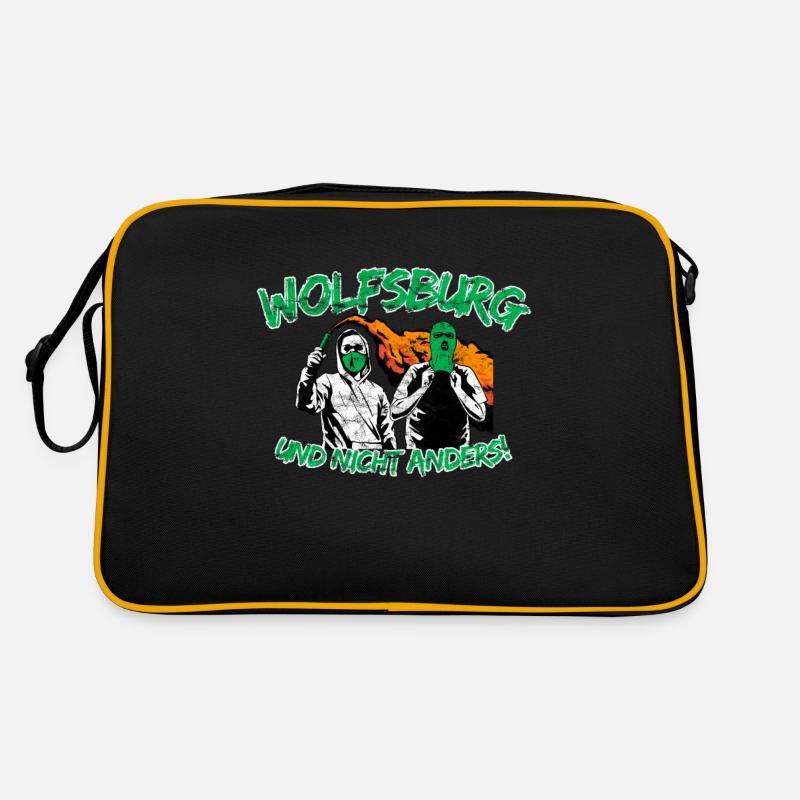 Wolfsburg und nicht anders UPDATE - Retro Tasche - Schwarz/Gold