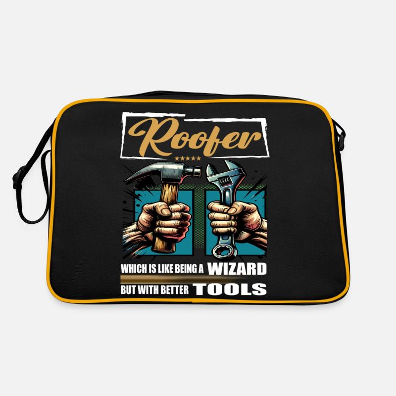 Roofer Beruf Spruch Arbeiter Retro Tasche