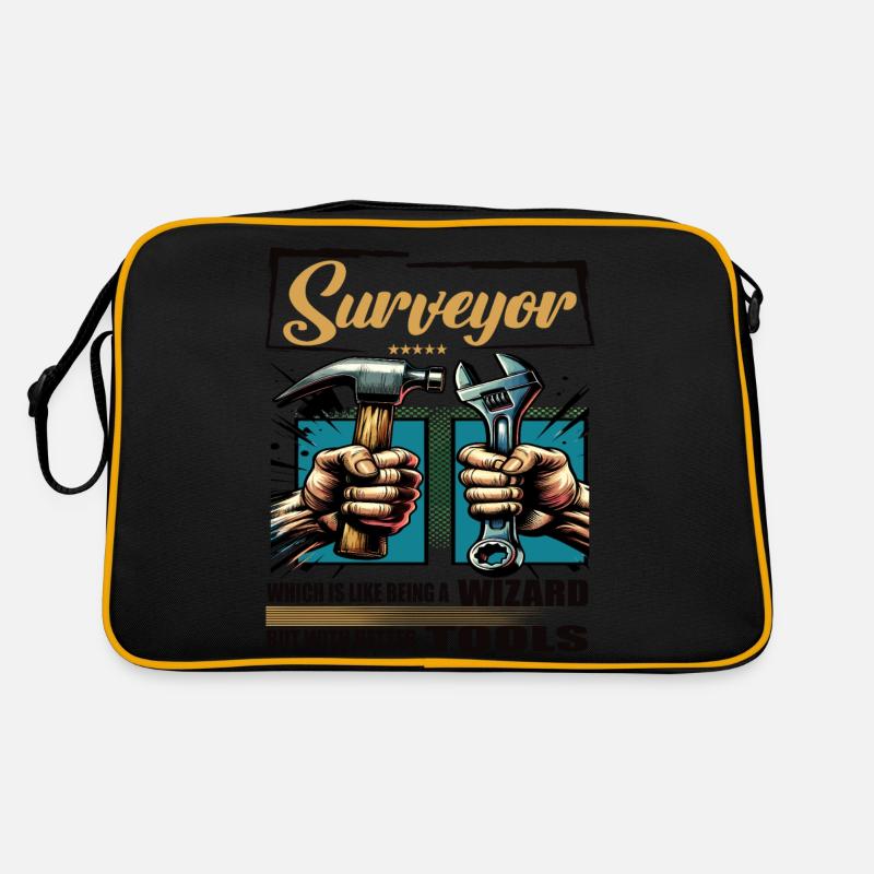 Surveyor Beruf Spruch Arbeiter Retro Tasche