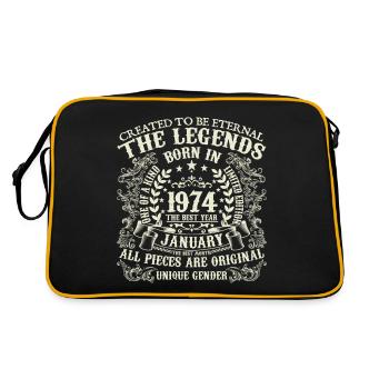 Janvier 1974 anniversaire 1974 Janvier année - Sac Retro - noir/or - Dos