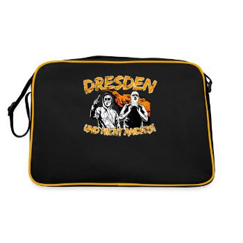Dresden und nicht anders UPDATE - Retro Tasche - Schwarz/Gold - Hinten