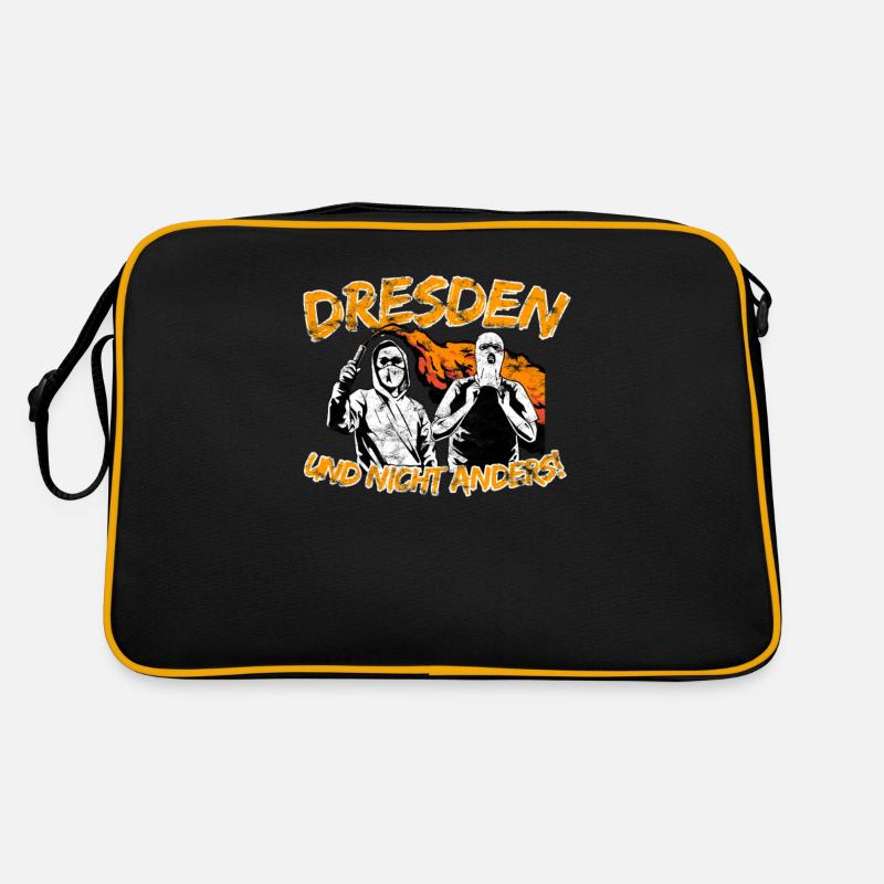 Dresden und nicht anders UPDATE - Retro Tasche - Schwarz/Gold