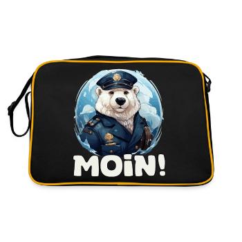 Drôle de capitaine d’ours polaire de chien de mer avec dire Moin - Sac Retro - noir/or - Dos