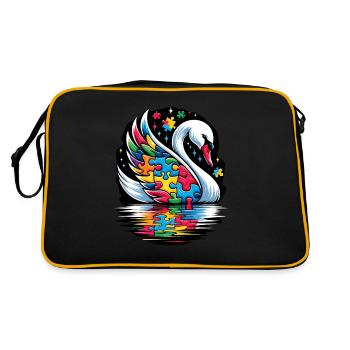 Pièce de puzzle de sensibilisation à l’autisme - Sac Retro - noir/or - Dos