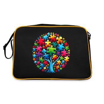 Pièce de puzzle de la sensibilisation à l’autisme - Sac Retro - noir/or - Dos