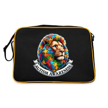 Pièce de puzzle de la sensibilisation à l’autisme - Sac Retro - noir/or - Dos