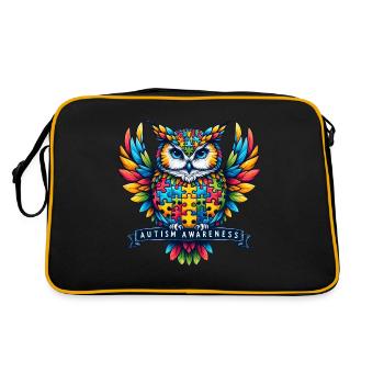 Pièce de puzzle de sensibilisation à l’autisme - Sac Retro - noir/or - Dos
