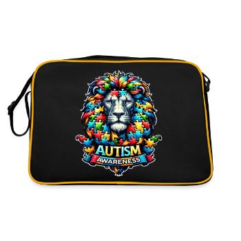 Pièce de puzzle de la sensibilisation à l’autisme - Sac Retro - noir/or - Dos