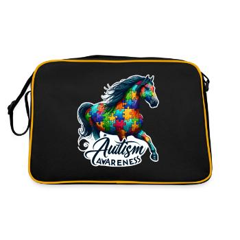 Pièce de puzzle de la sensibilisation à l’autisme - Sac Retro - noir/or - Dos