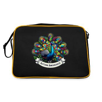 Pièce de puzzle de sensibilisation à l’autisme - Sac Retro - noir/or - Dos