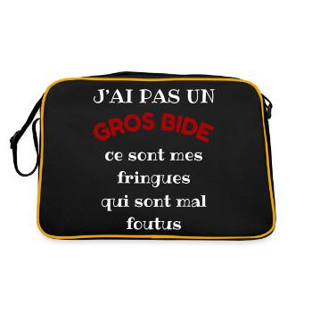 Männer, Frauen, Humorvoll, Humorvolles T-Shirt-Geschenk - Retro Tasche - Schwarz/Gold - Hinten