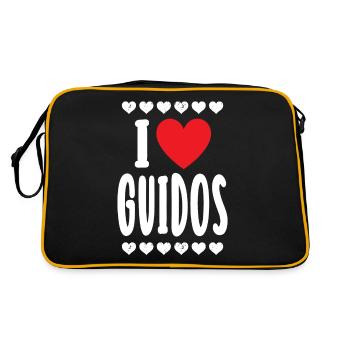 prénom t-shirt j’aime Guido t-shirt idée cadeau - Sac Retro - noir/or - Dos