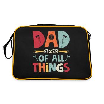 Papa : Réparateur de toutes choses - Héros charpentier - Sac Retro - noir/or - Dos