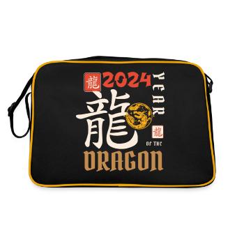 Chinese New Year Year Of The Dragon 2024 - Retro Tasche - Schwarz/Gold - Hinten