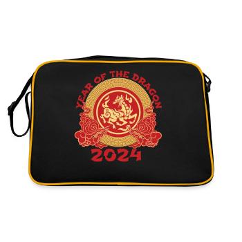 Chinese New Year Year Of The Dragon 2024 - Retro Tasche - Schwarz/Gold - Hinten