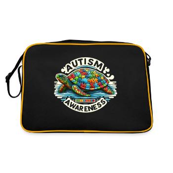 Pièce de puzzle de la sensibilisation à l’autisme - Sac Retro - noir/or - Dos