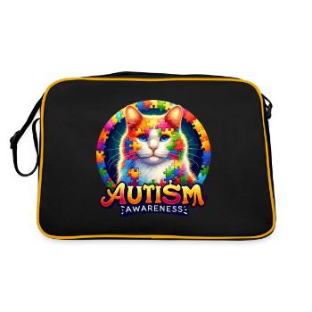 Pièce de puzzle de sensibilisation à l’autisme - Sac Retro - noir/or - Dos