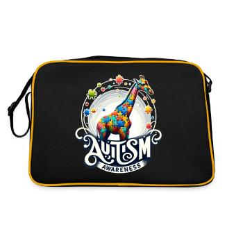 Pièce de puzzle de sensibilisation à l’autisme - Sac Retro - noir/or - Dos