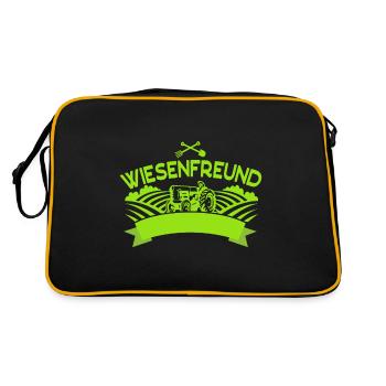 Nachwuchs Landwirt Wiesenfreund Bauern - Retro Tasche - Schwarz/Gold - Hinten