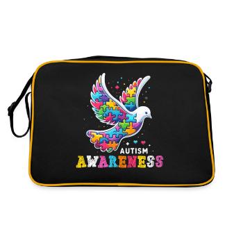 Pièce de puzzle de la sensibilisation à l’autisme - Sac Retro - noir/or - Dos