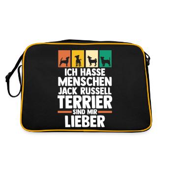 Hund Jacke Russell - Retro Tasche - Schwarz/Gold - Hinten