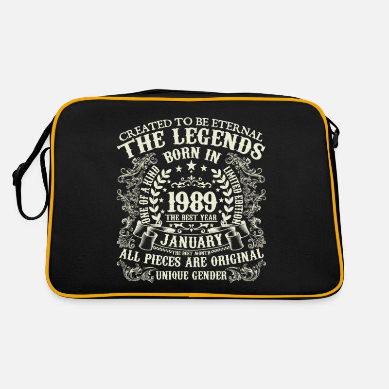 Januar 1989 Geburtstag 1989 Januar Jahr Retro Tasche