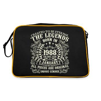 January 1988 Anniversary 1988 January Year - Retro Bag - black/gold - Back