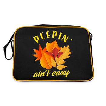 Peepin' Ain’t Easy Drôle Automne Automne Feuille Peeper - Sac Retro - noir/or - Dos