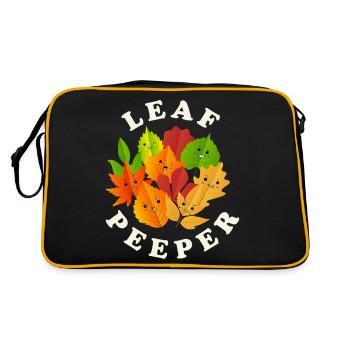 Leaf Peeper Tree Leaves Collector Autumn Season - Retro Bag - black/gold - Back