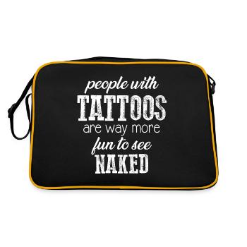 Les personnes tatouées sont beaucoup plus amusantes à voir nues - Sac Retro - noir/or - Dos