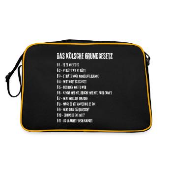 Et Kölsche Jrundjesetz Kölner Kölsche - Retro Tasche - Schwarz/Gold - Hinten