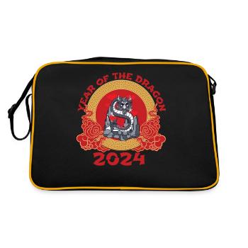 Chinese New Year Year Of The Dragon 2024 - Retro Tasche - Schwarz/Gold - Hinten