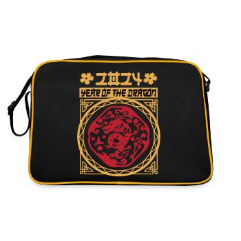 Chinese New Year Year Of The Dragon 2024 - Retro Tasche - Schwarz/Gold - Hinten