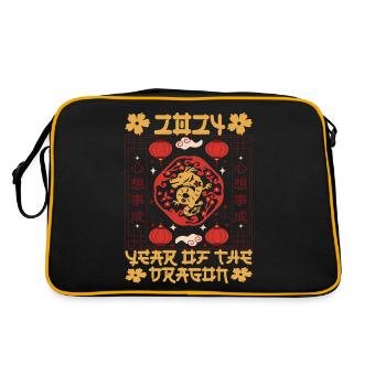 Chinese New Year Year Of The Dragon 2024 - Retro Tasche - Schwarz/Gold - Hinten