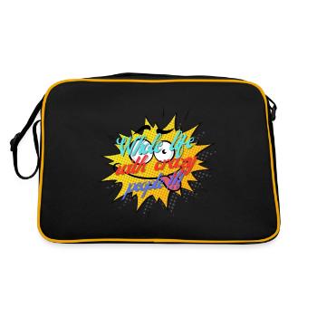 Whole life with crazy people !!! - Retro Bag - black/gold - Back