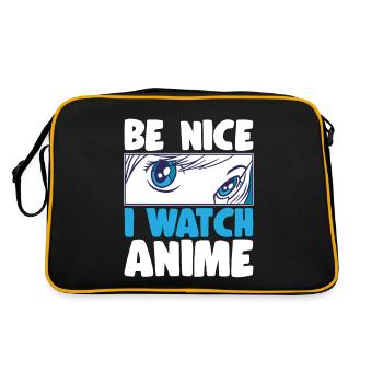 Be Nice I Watch Anime Japanese Anime Manga Otaku - Retro Tasche - Schwarz/Gold - Hinten