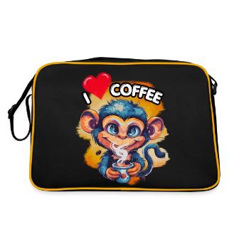 I LOVE Coffee, Indulgence, Caffeine, Coffee Love, Fun, - Retro Bag - black/gold - Back