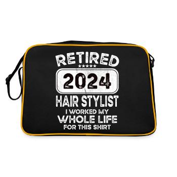 Retired Hair stylist 2024 - Retro Tasche - Schwarz/Gold - Hinten