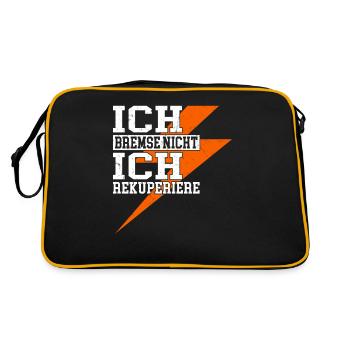 I don't brake, I recuperate - Retro Bag - black/gold - Back