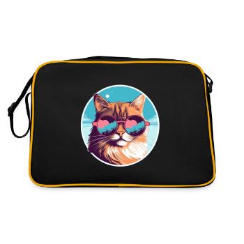 Sun-Purred Kitty Gleam - Retro Bag - black/gold - Back