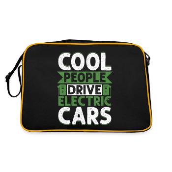 Cool People Drive Electric Cars Driver EV Car - Retro Bag - black/gold - Back