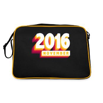 Novembre 2016 7 Ans Mari Femme Anniversaire - Sac Retro - noir/or - Dos