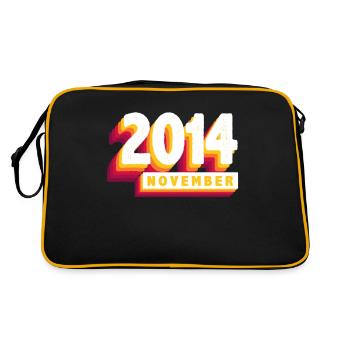 Novembre 2014 9 Ans Mari Femme Anniversaire - Sac Retro - noir/or - Dos
