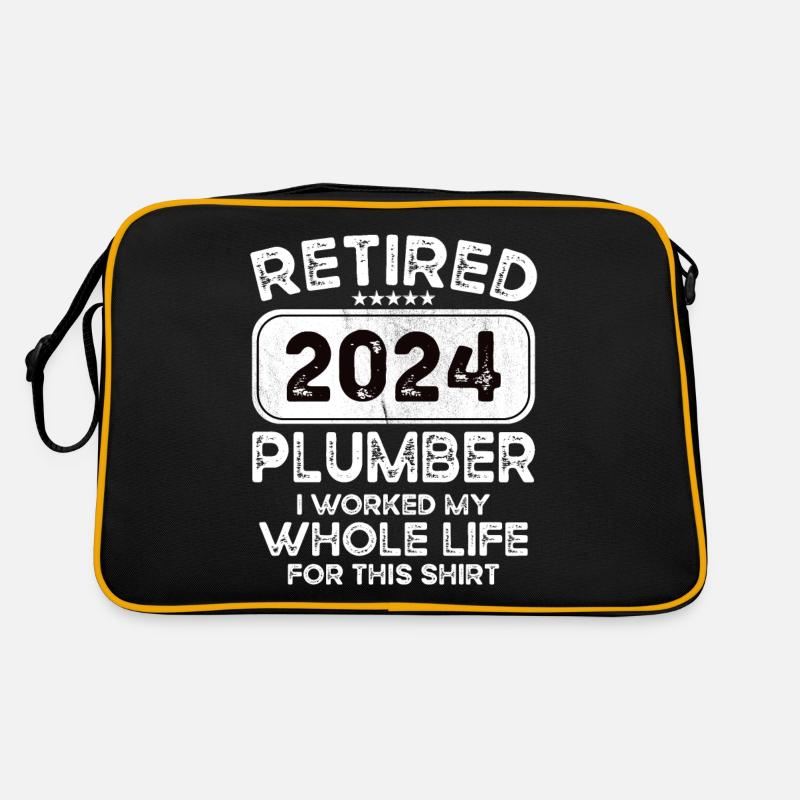 Retired Plumber 2024 - Retro Tasche - Schwarz/Gold