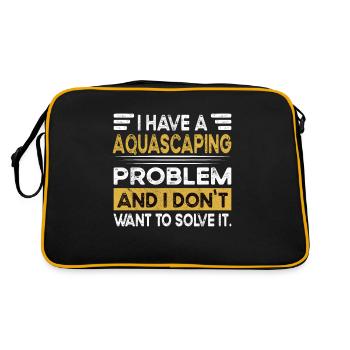 Aquascaping is my hobby - Retro Tasche - Schwarz/Gold - Hinten