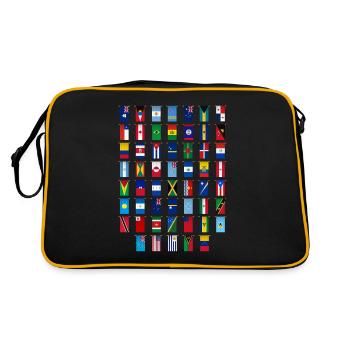 Drapeaux internationaux du monde - Drapeaux des pays - Sac Retro - noir/or - Dos