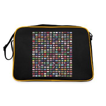 Drapeaux internationaux du monde - Drapeaux des pays - Sac Retro - noir/or - Dos